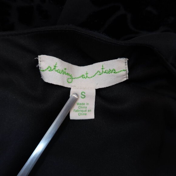 STARING AT STARS Floral Velvet Burnout Tunic Top Size S Whimsigoth Witchy Sheer - Picture 7 of 9